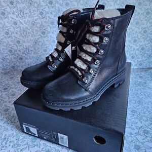 NIB Sorel Lennox Genuine Shearling Trim Waterproof Lace-Up Boot | 6